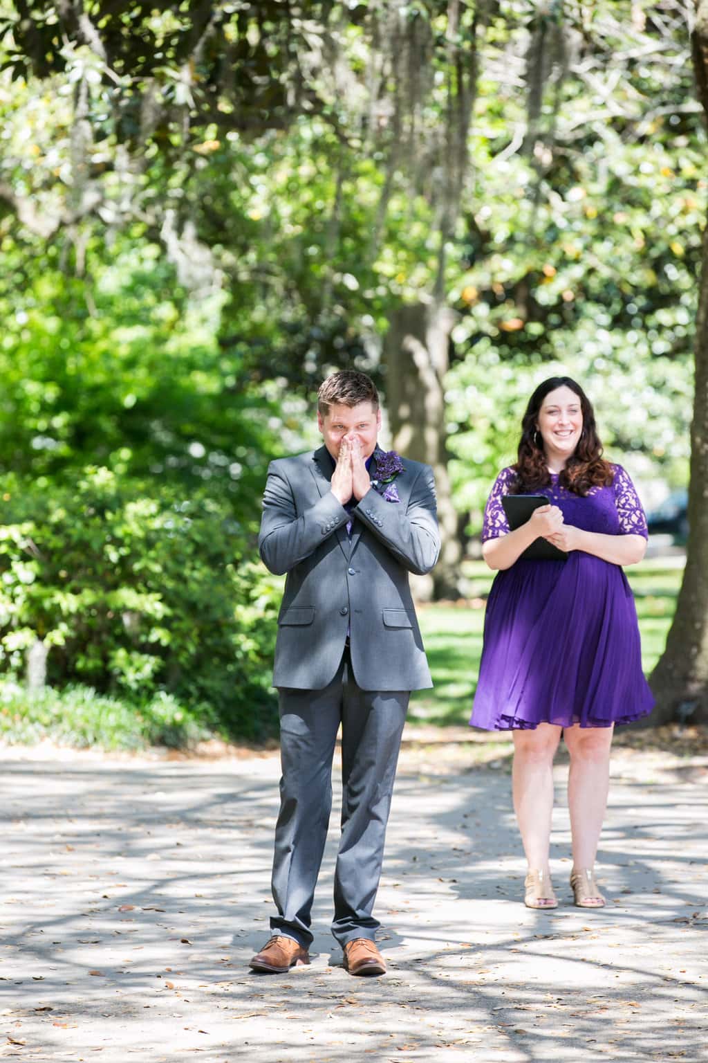 Groom reaction to bride