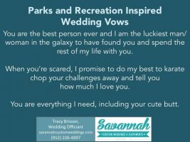 Parks and Recreation Inspired Wedding Vows