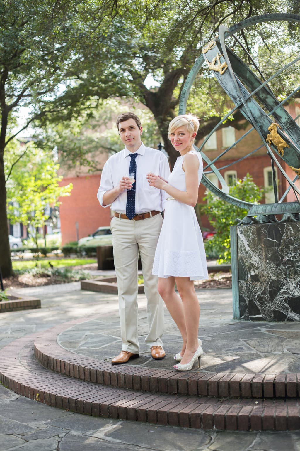 Wedding Pictures in Troup Square in Savannah, GA