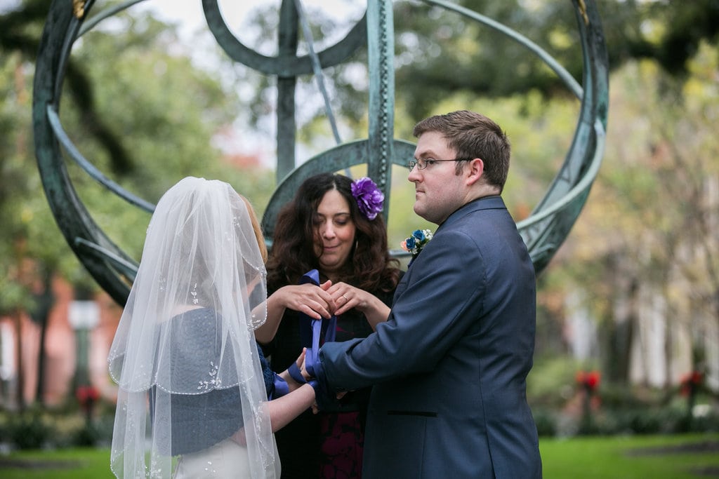 handfasting in troup square in Savannah