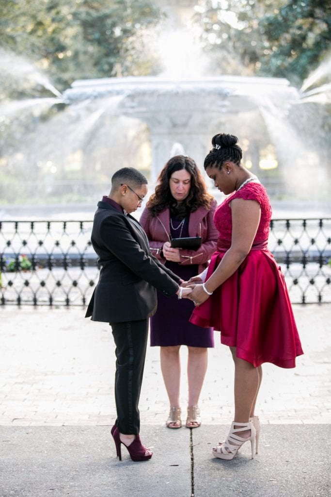 same-sex wedding at Forsyth Park