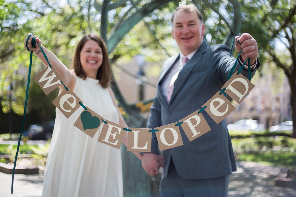 Elopement in Troup Square in Savannah