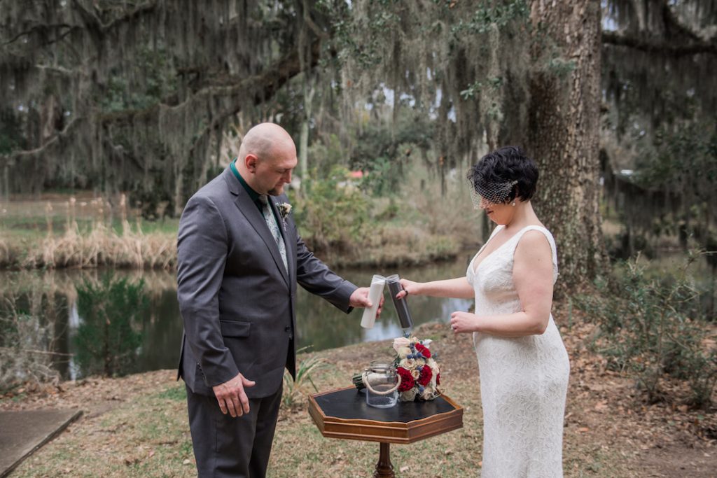 Sand ceremony wedding ritual at Bonaventure