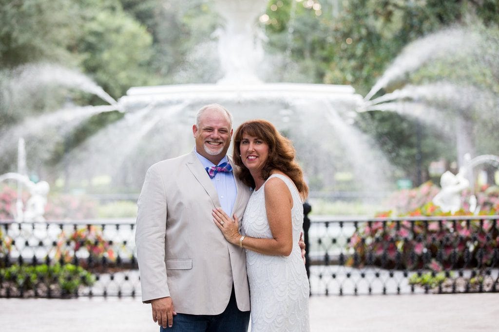 vow renewal at Forsyth Park