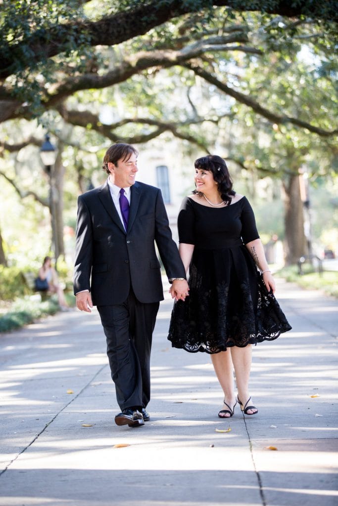 bride in black dress