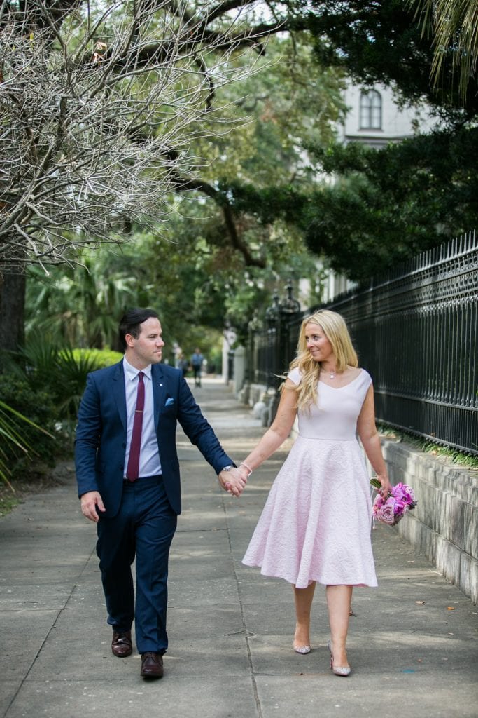 Pink elopement dress