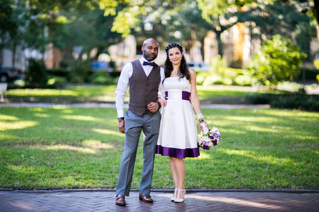 Purple elopement dress