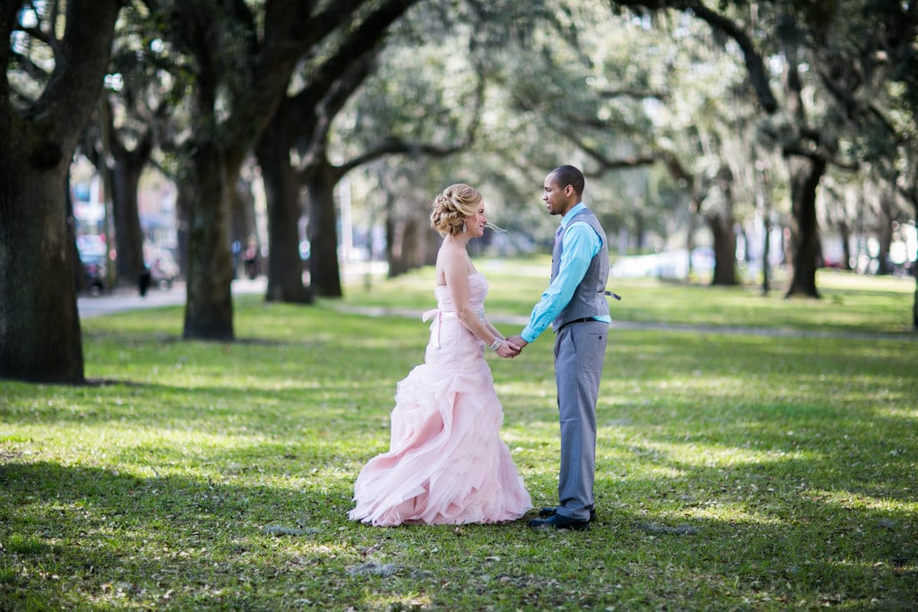 blush wedding dress in Savannah