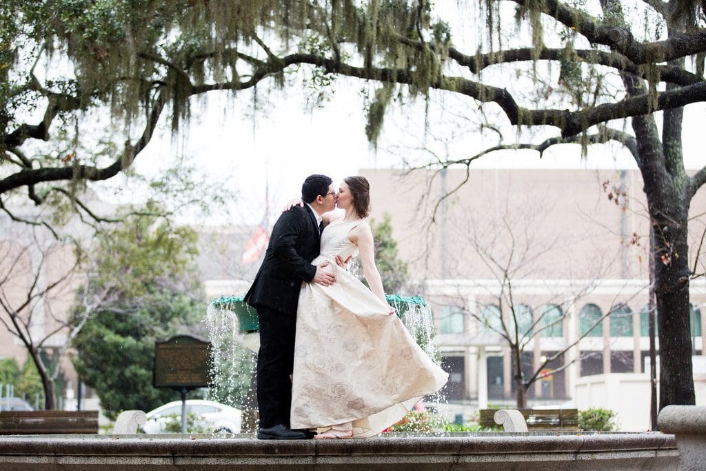 wedding ceremony kiss