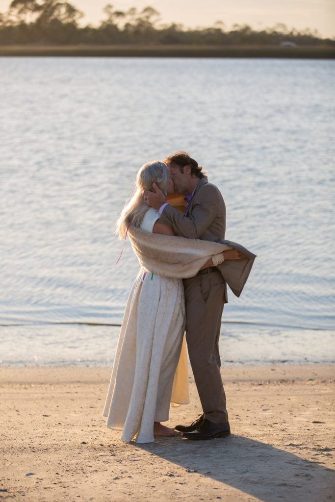 winter beach wedding