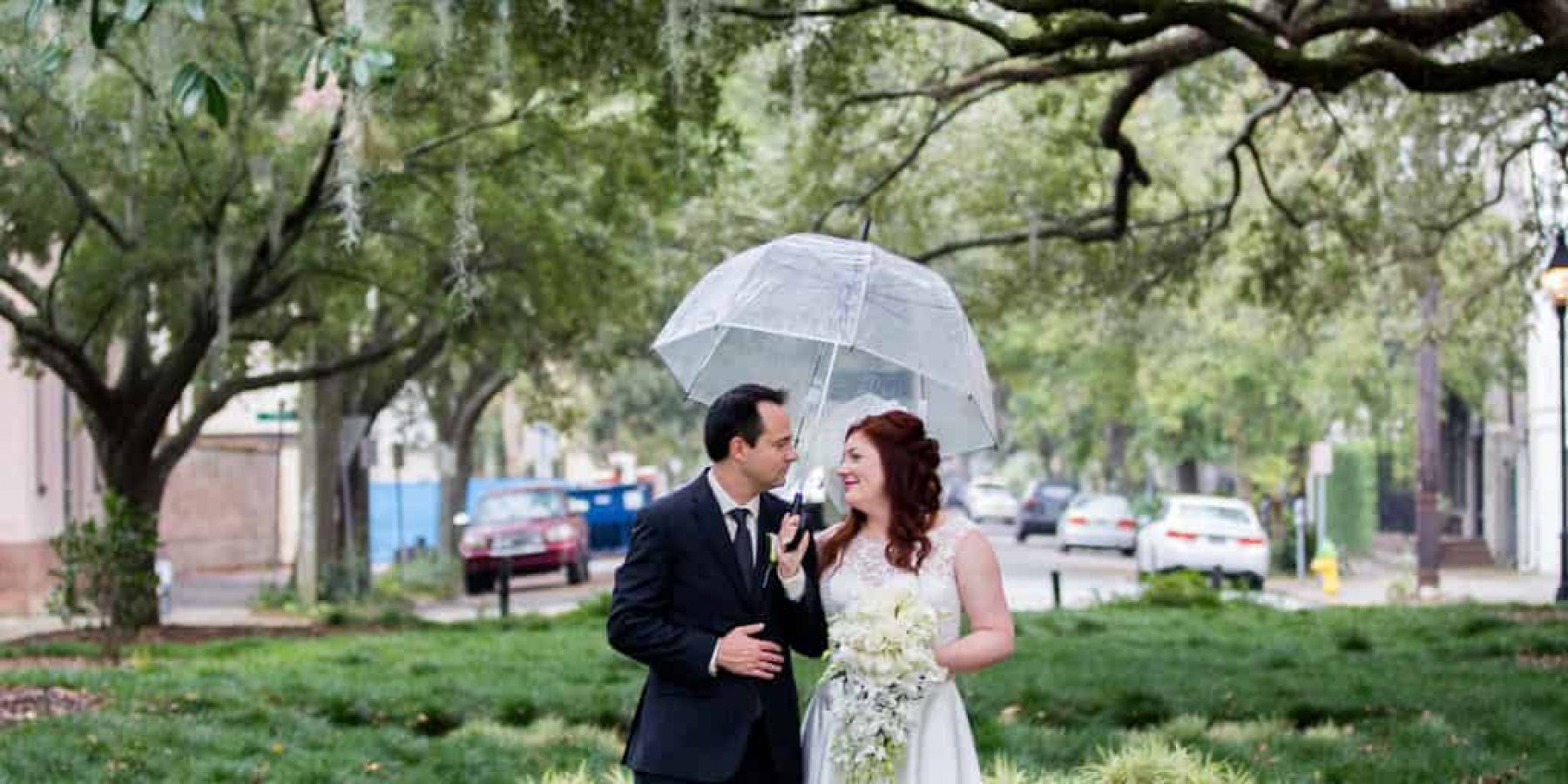 Beautiful Rainy Elopements In Savannah